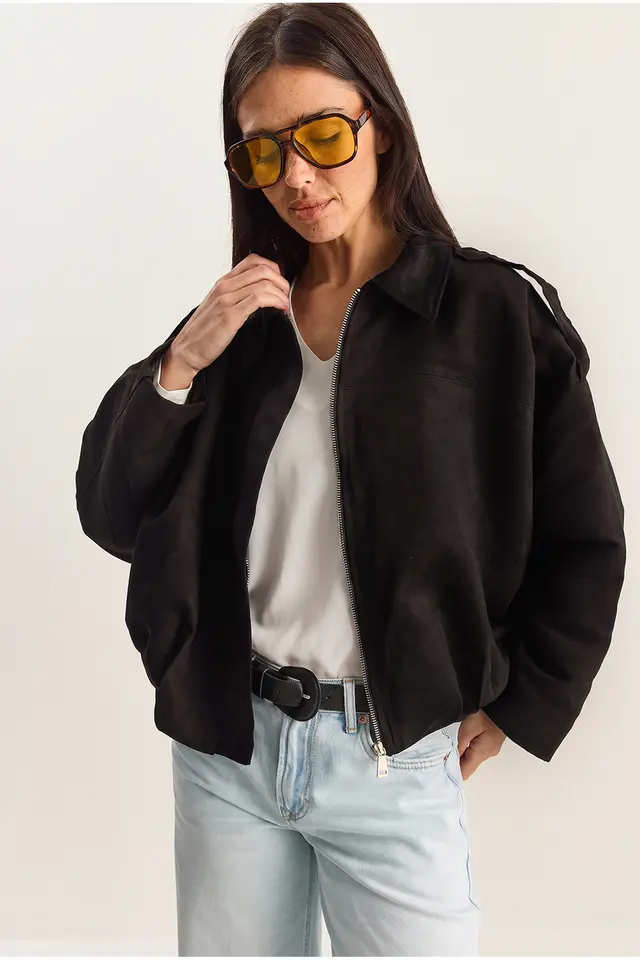 LUCCI Oversized Faux Suede Jacket
