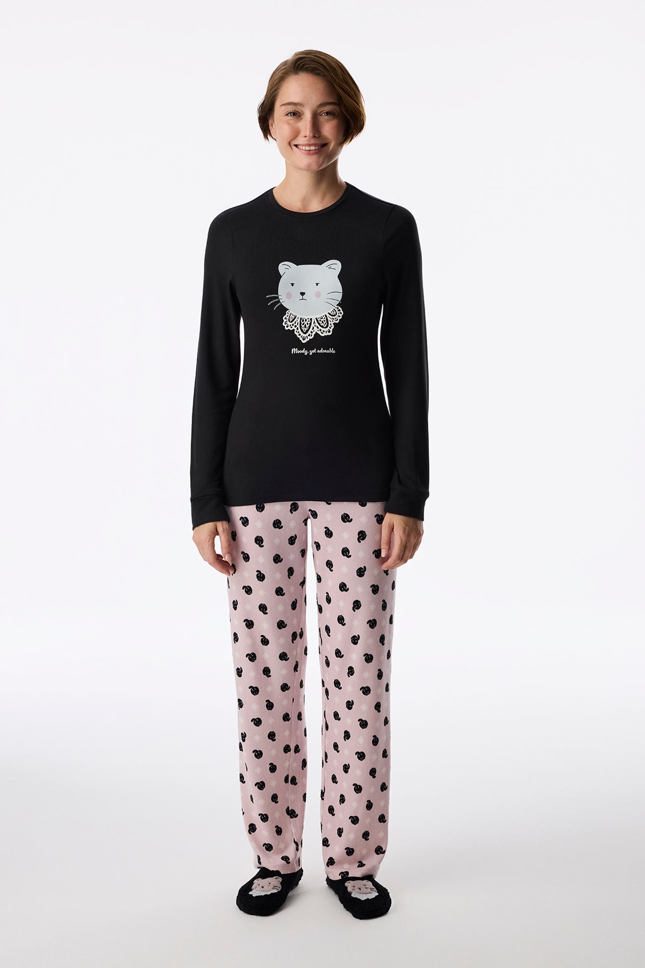 PENTI Moody Animal Print Long Sleeve Pyjama T-Shirt 1