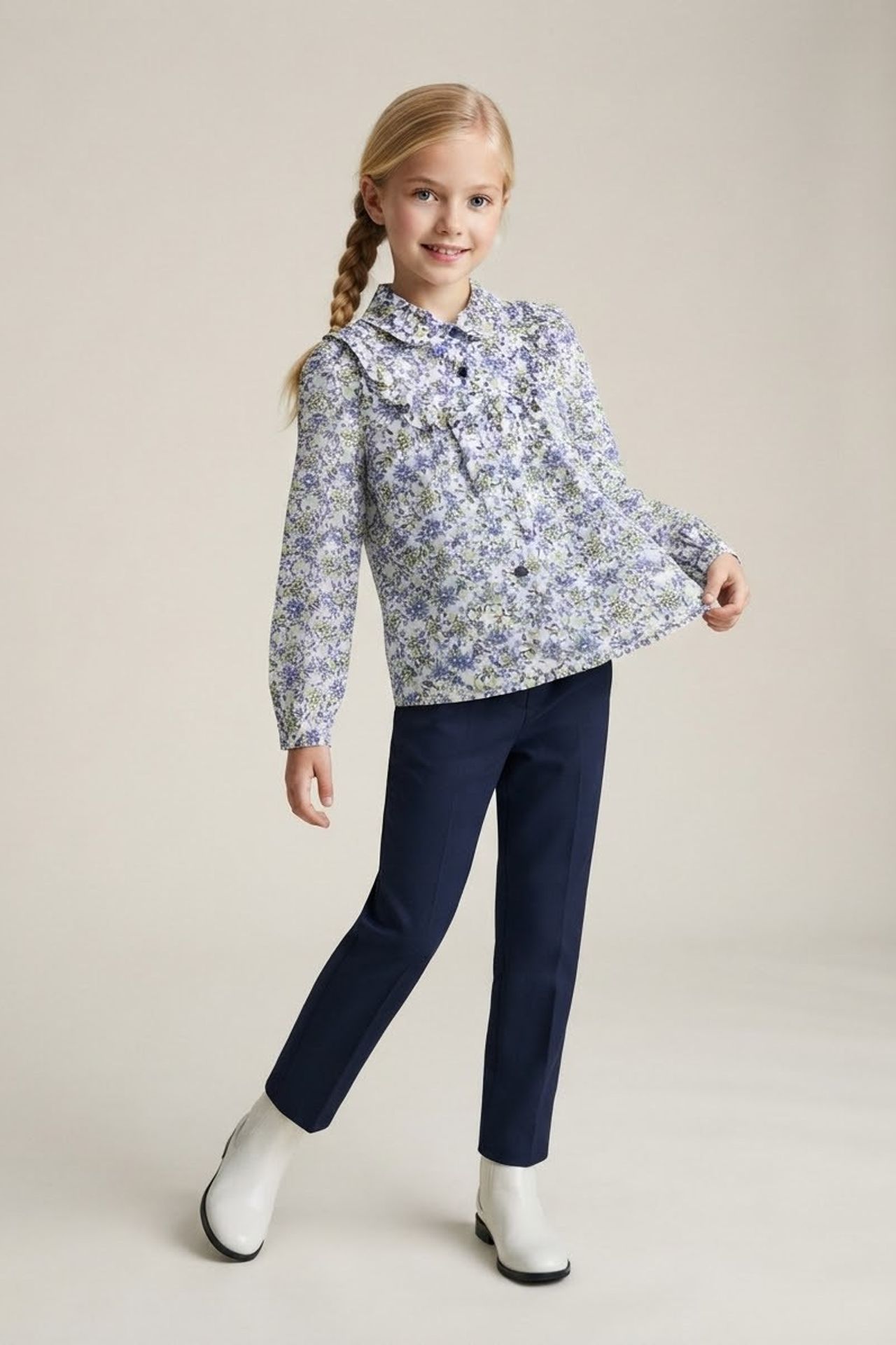 HİLAL AKINCI KİDS Floral Button Long Sleeve Shirt 2