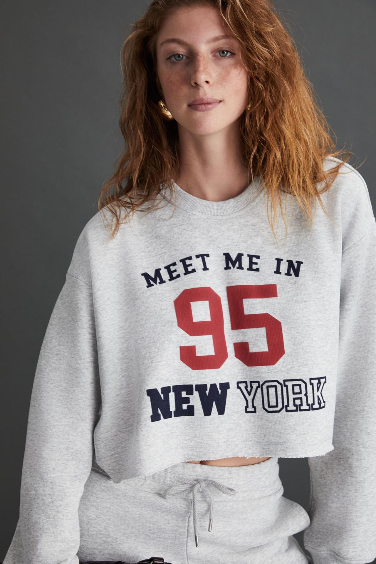 GRIMELANGE Printed Crop Sweatshirt Pants Set 2