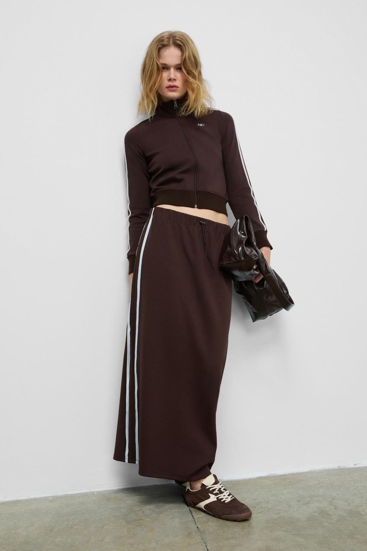 GRIMELANGE Paneled Mid Waist Maxi Skirt 6