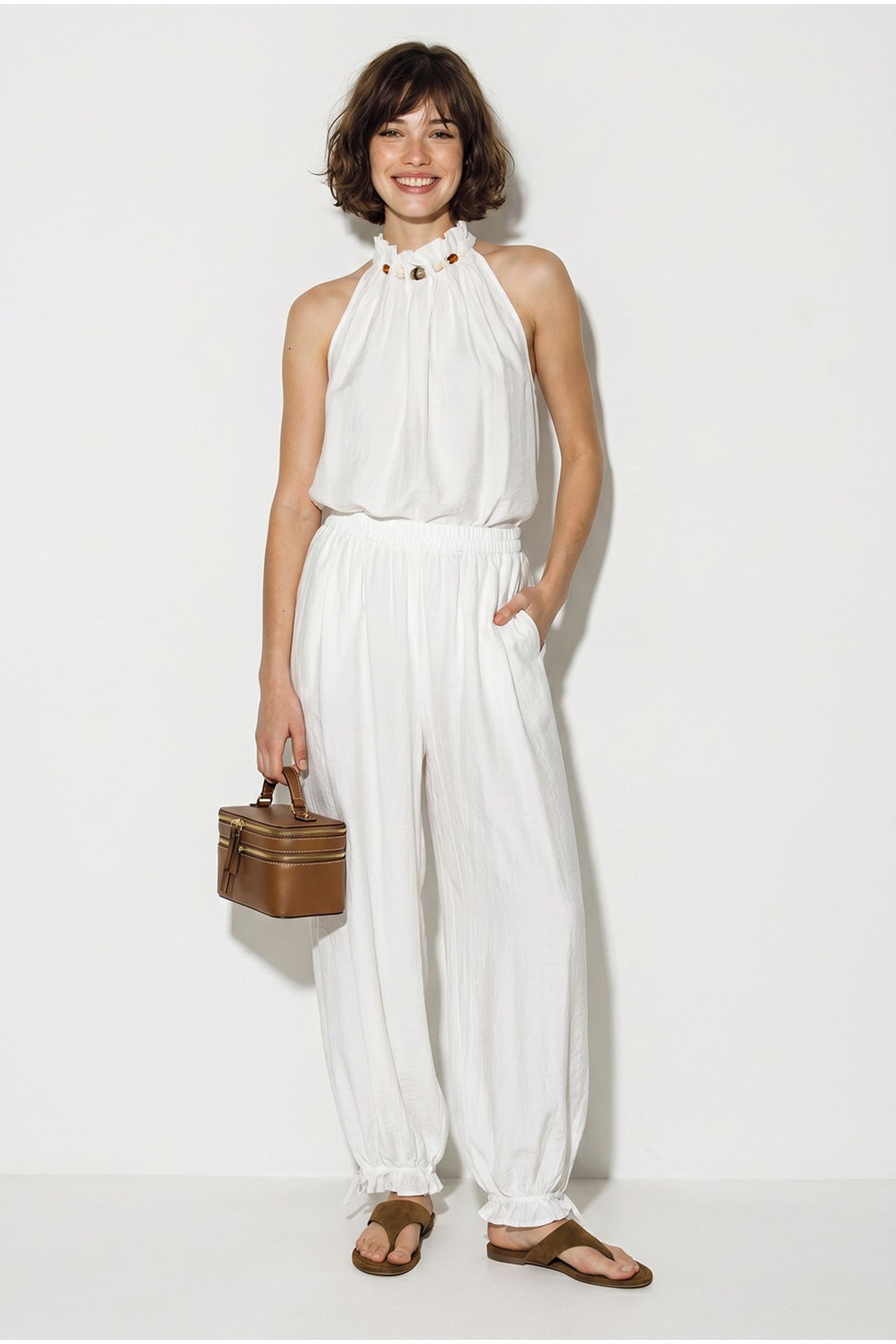 LUCCI Halter Blouse And High-Waist Pants Set 2