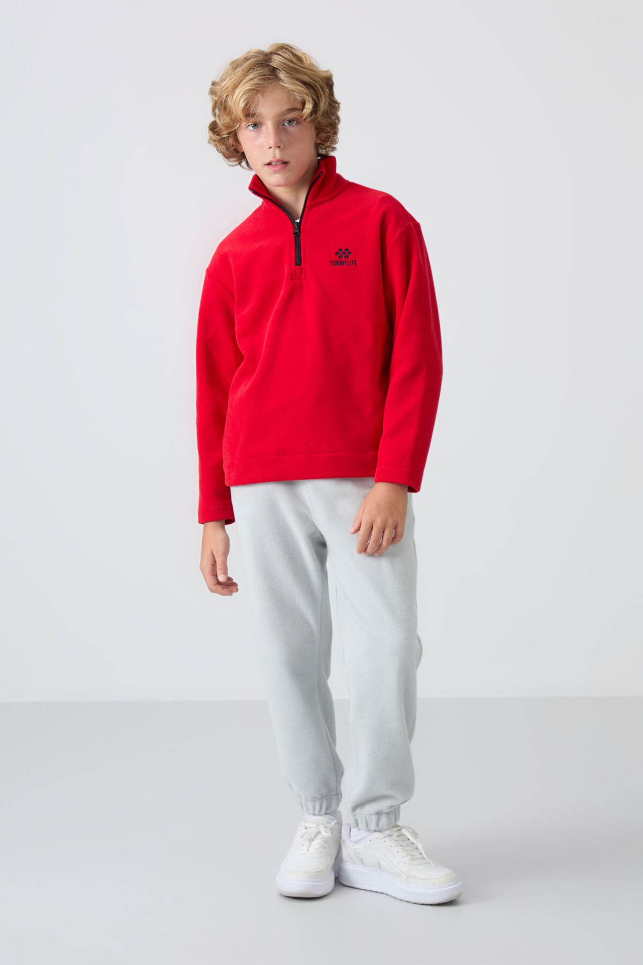 TOMMY Youth Half Zip Embroidered Sweatshirt 2