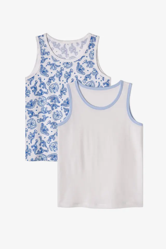 PENTI Boys' Broken Dino Bones Cotton Tank Top