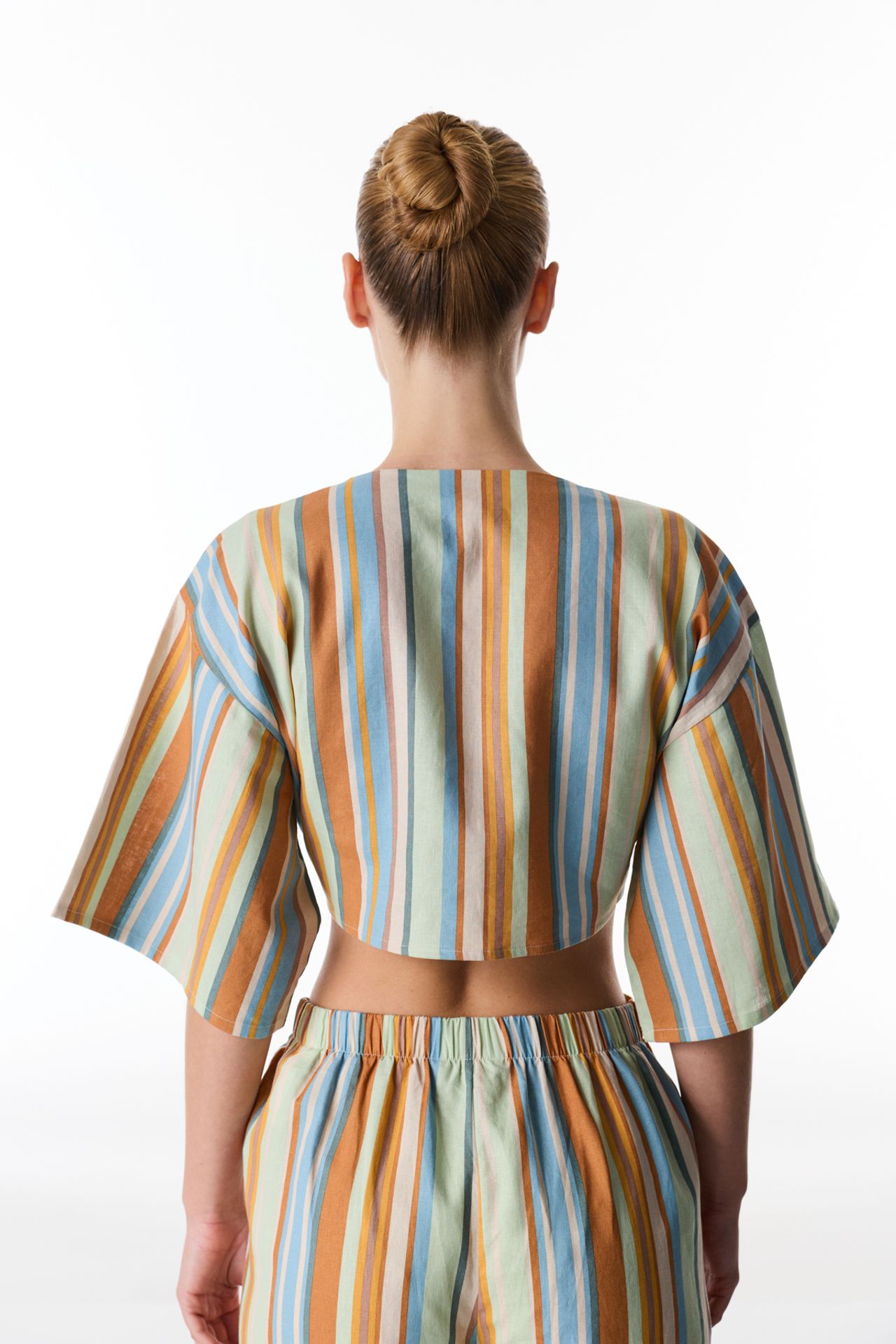 PENTI Carrie Striped Linen Short Sleeve Top 2