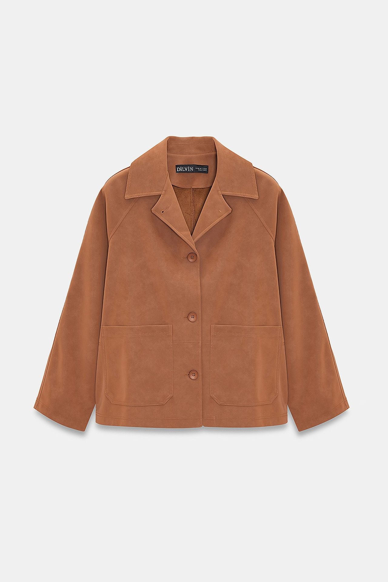 DILVIN Women's Suede Button Jacket 6