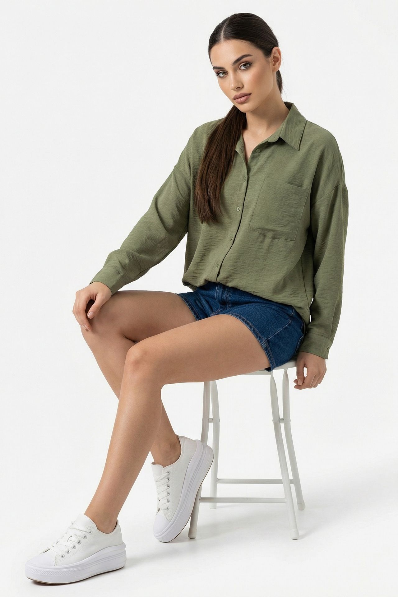 BDART Linen Blended Shirt with Button Closure 3