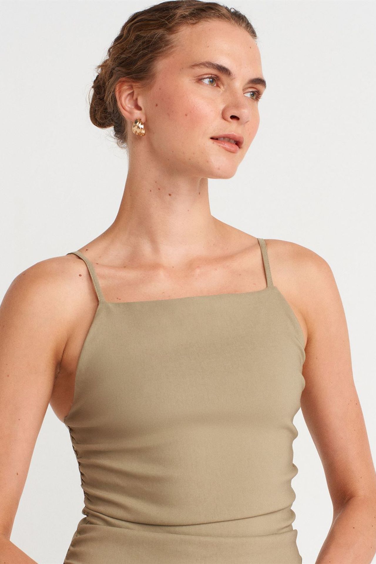 DILVIN Askısız Bodycon Midi Elbise 3