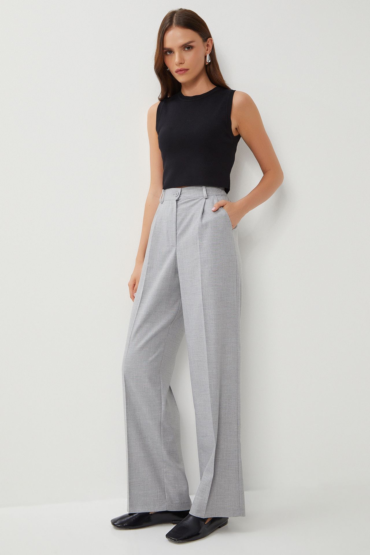 ISTANBUL Pleated Straight Leg Pants
