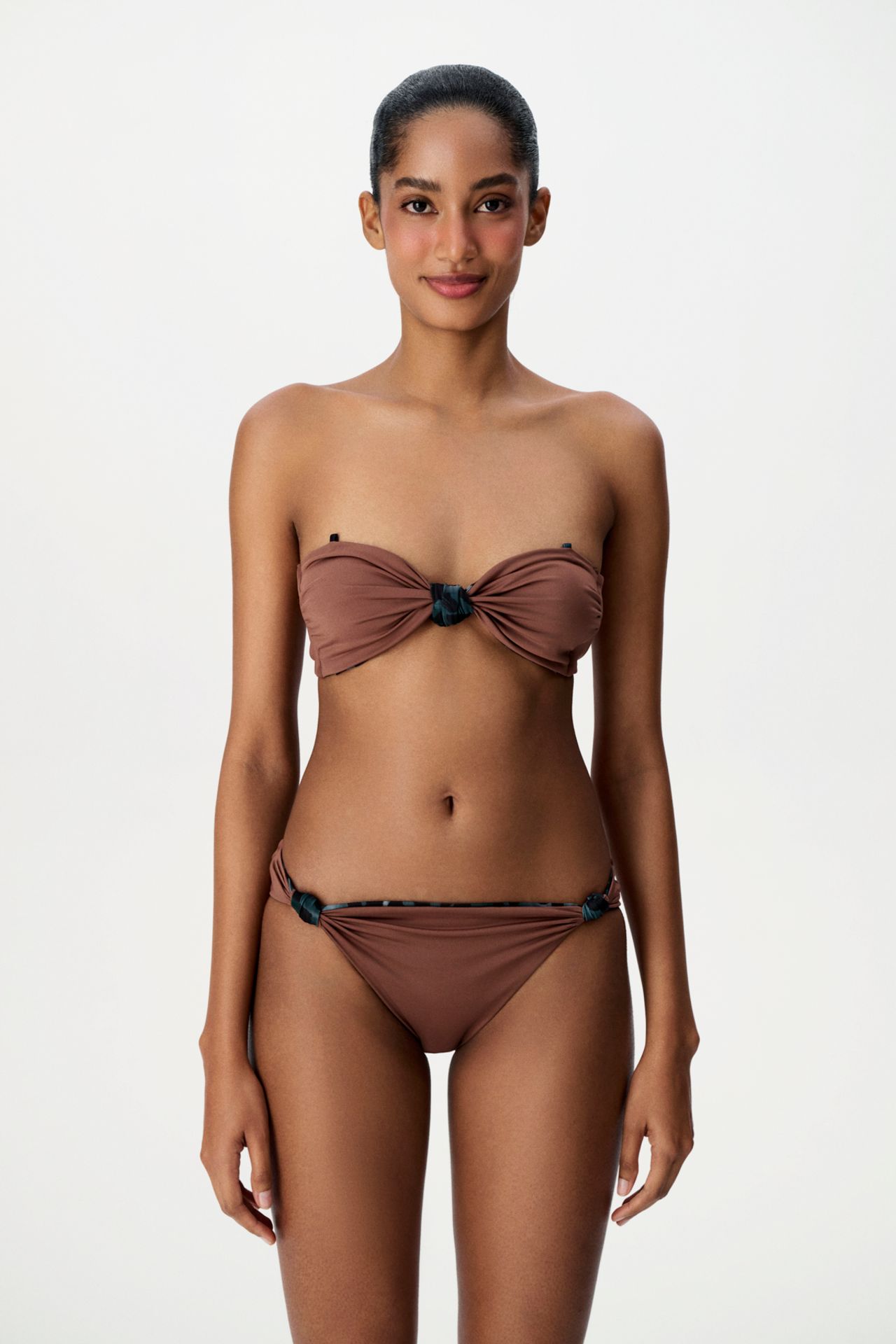 PENTI Clove Double-Sided Strapless Leopard Print Bikini Top 1