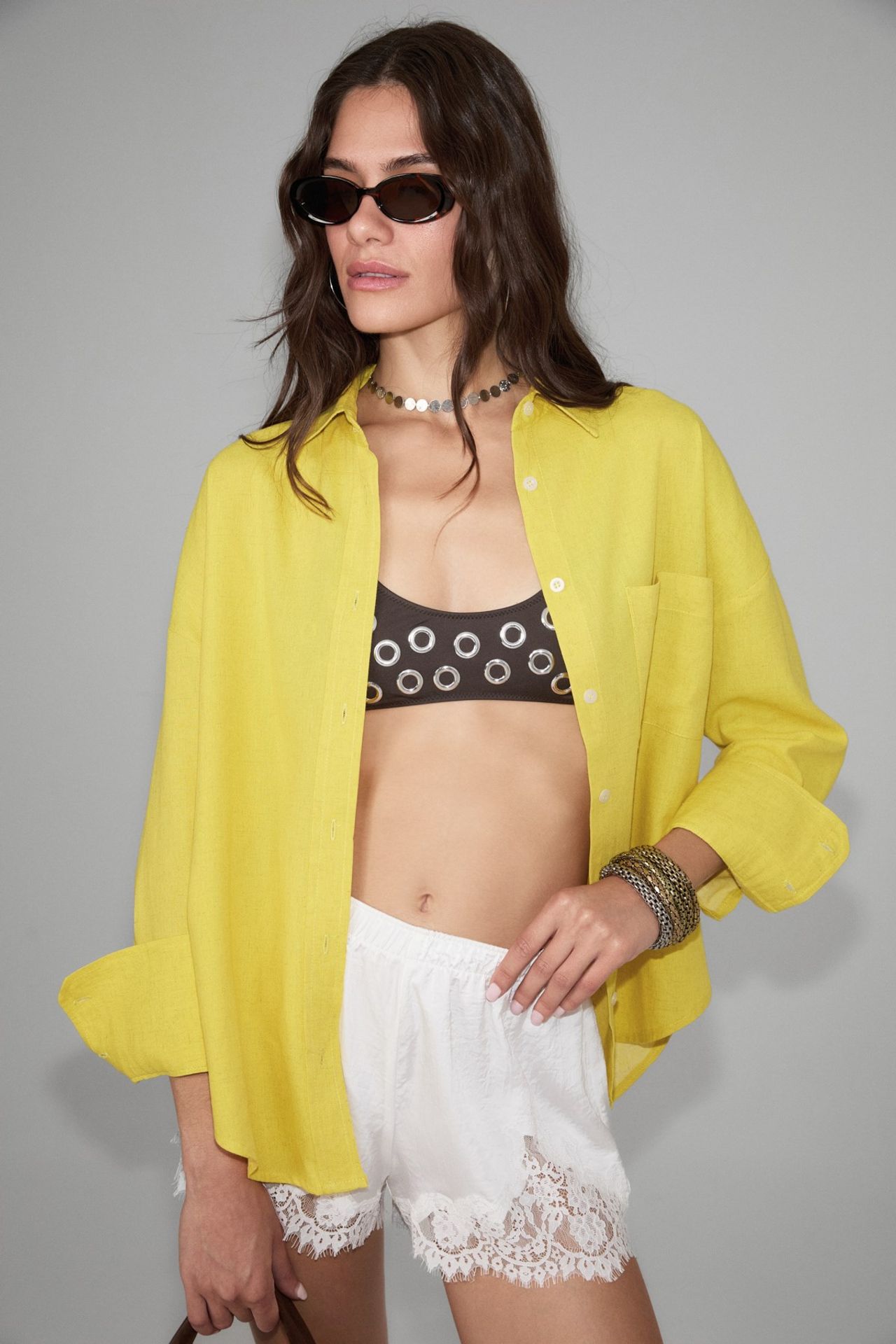 GRIMELANGE Oversized Long Sleeve Pocket Shirt 1