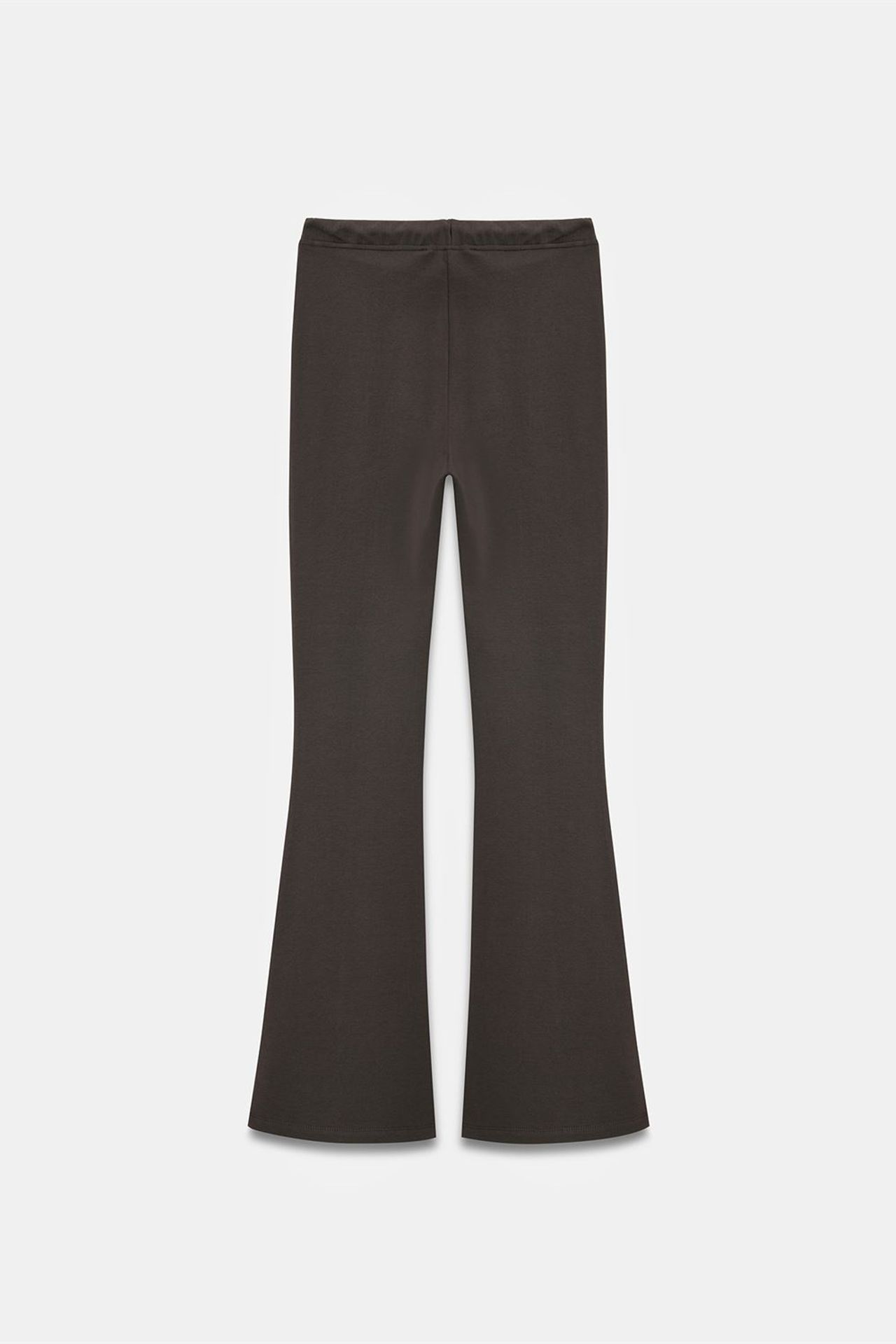 DILVIN Mid-Waist Flare Jersey Pants With Drawstring 6