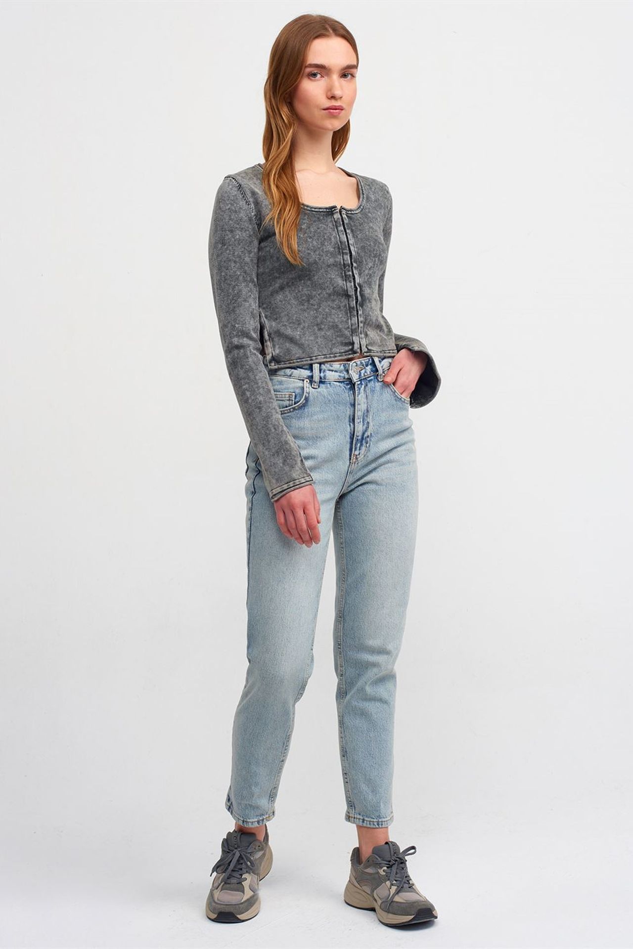 DILVIN Cotton Ribbed Crop Cardigan 3