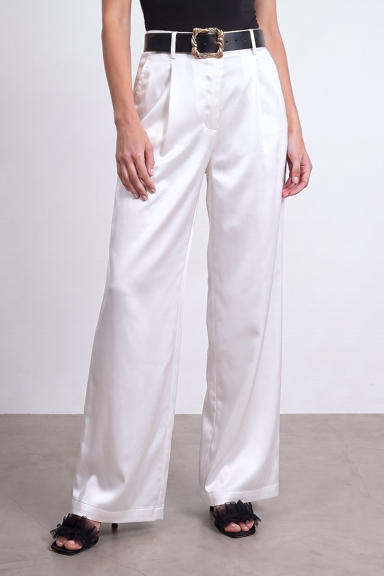 DILVIN High-Waist Pleated Wide-Leg Trousers 3