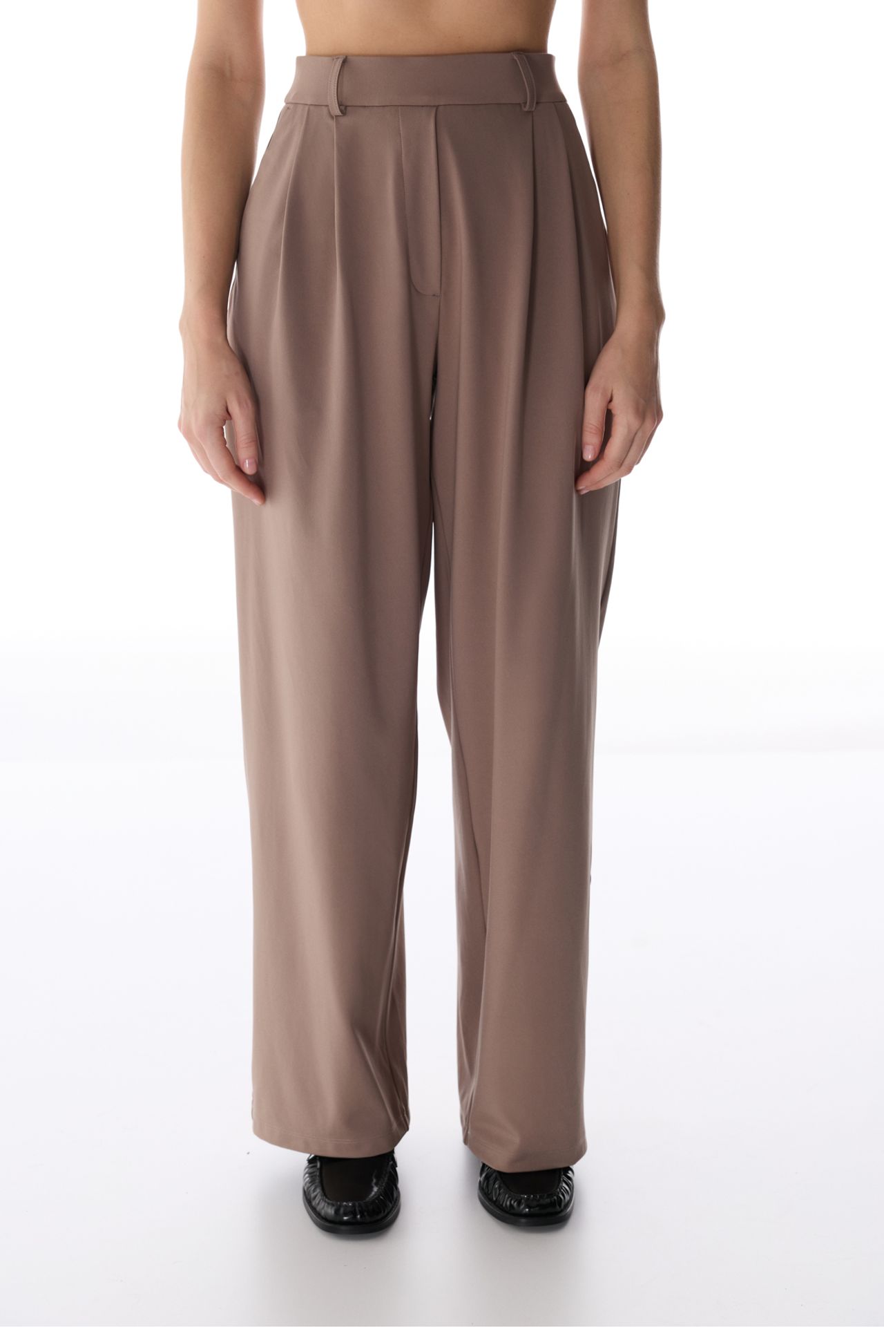 PENTI High Waist Pleated Casual Trousers 1