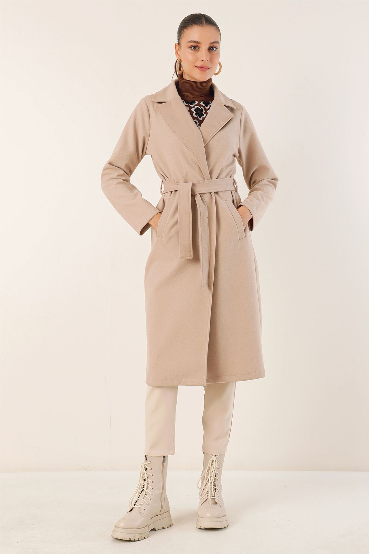 BDART Double Breasted Tie Closure Textured Coat 4