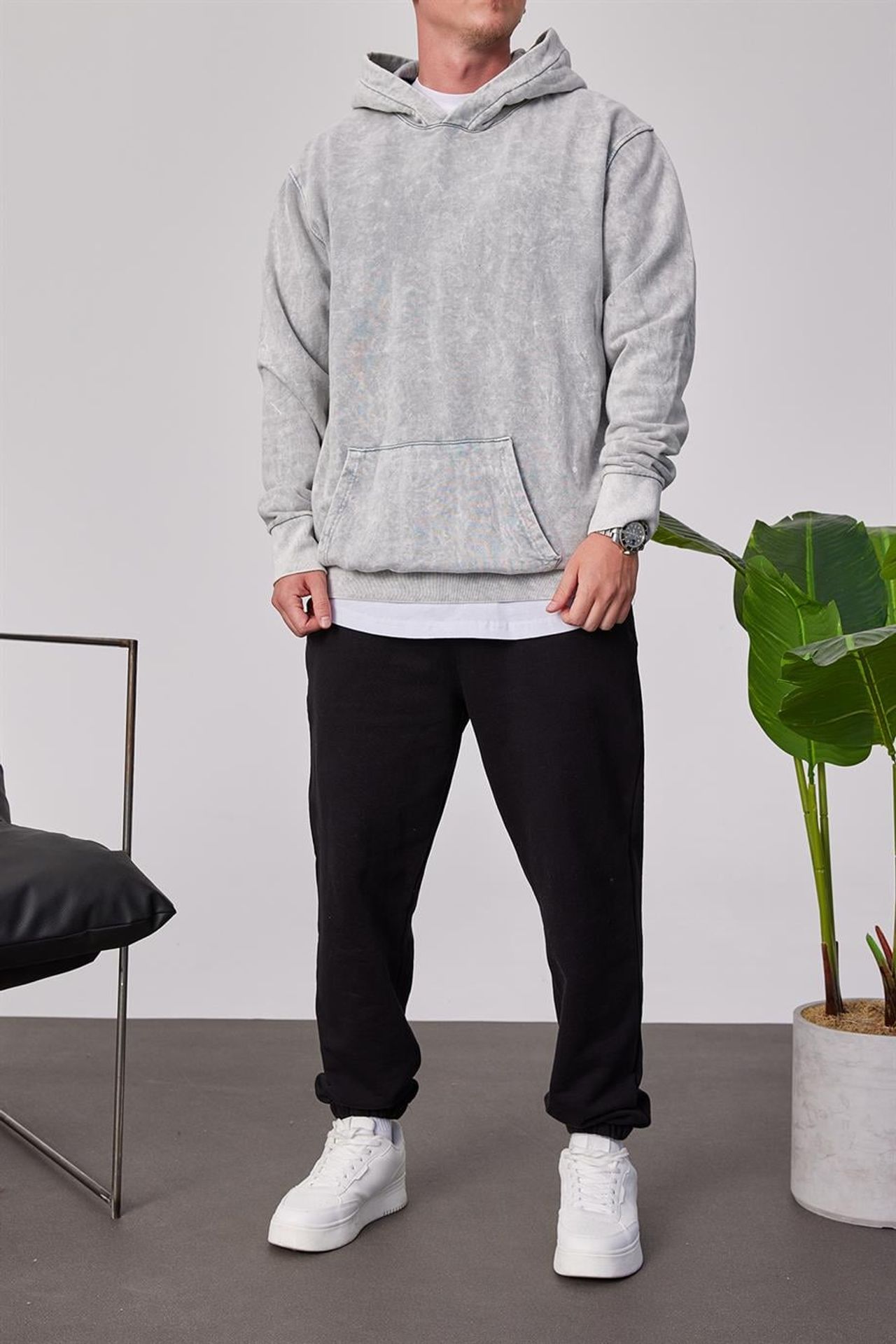 NOMARC Temel Kapüşonlu Cepli Hoodie 5