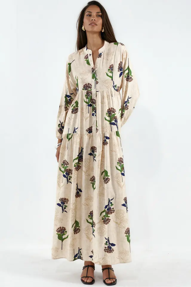 BDART Patterned V-Neck Maxi Dress