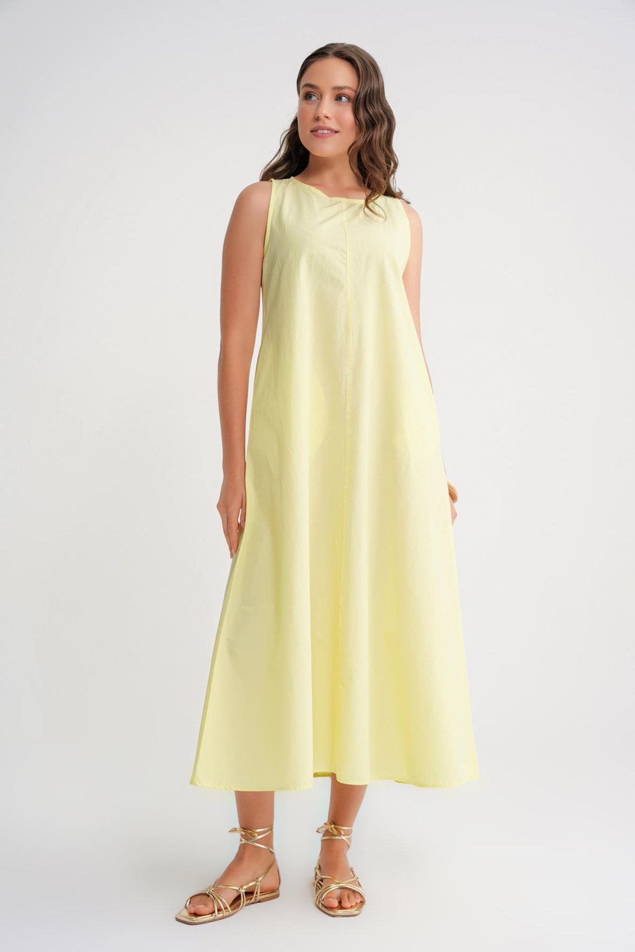 MIXRAY Maxi poplin dress with pockets 2