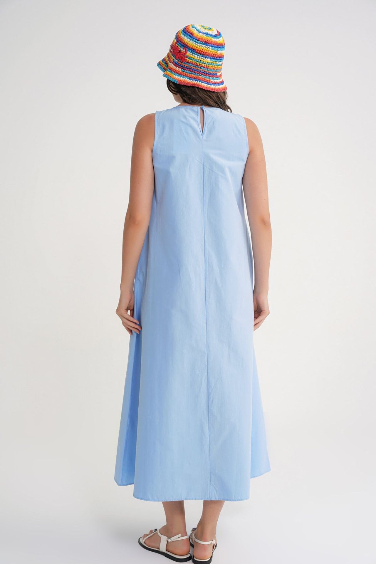 MIXRAY Maxi poplin dress with pockets 5