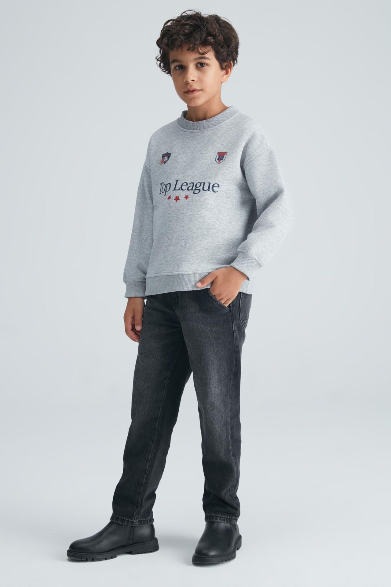 GRIMELANGE Crew Neck Text Print Sweatshirt 5