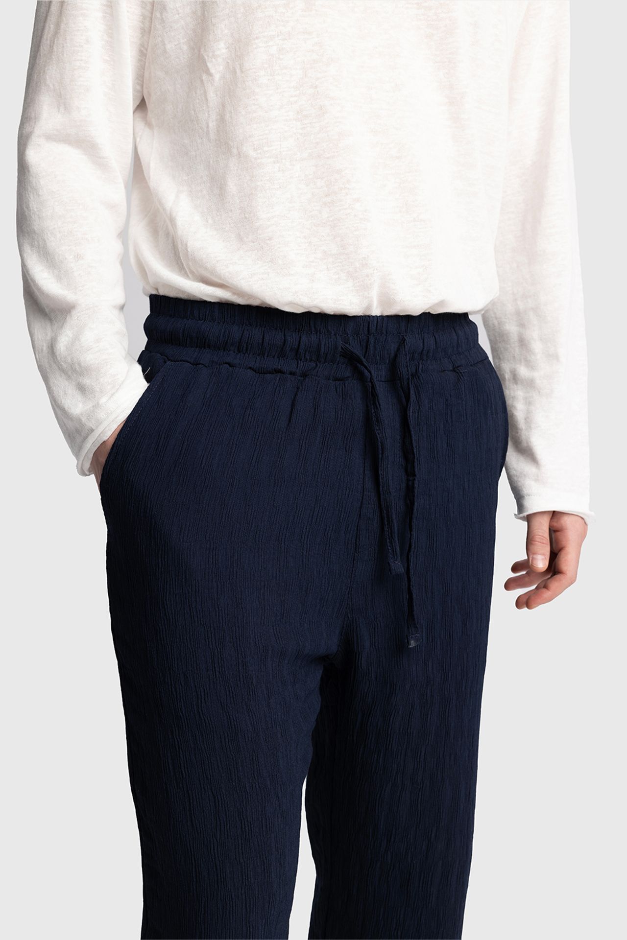 GIESTO Textured Regular Fit Drawstring Waist Pants 2