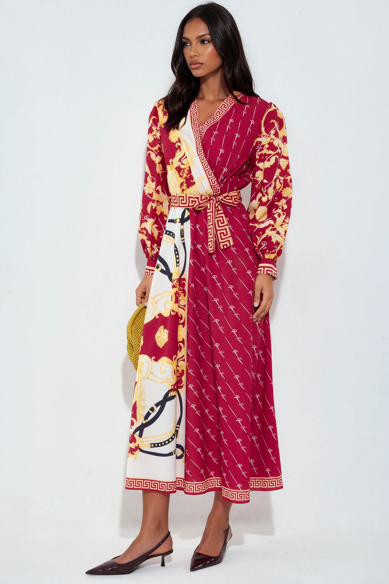 MSN Printed Belted Maxi Dress 4