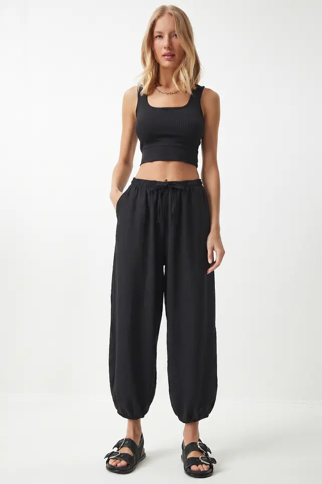 ISTANBUL Women's Crepe Harem Trousers