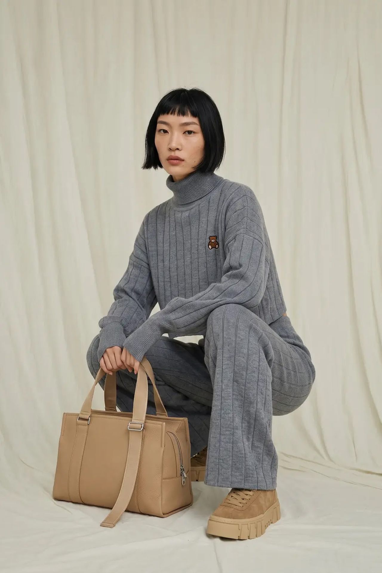 MY FASHION Dokulu Örgü Uyumlu Takım 2