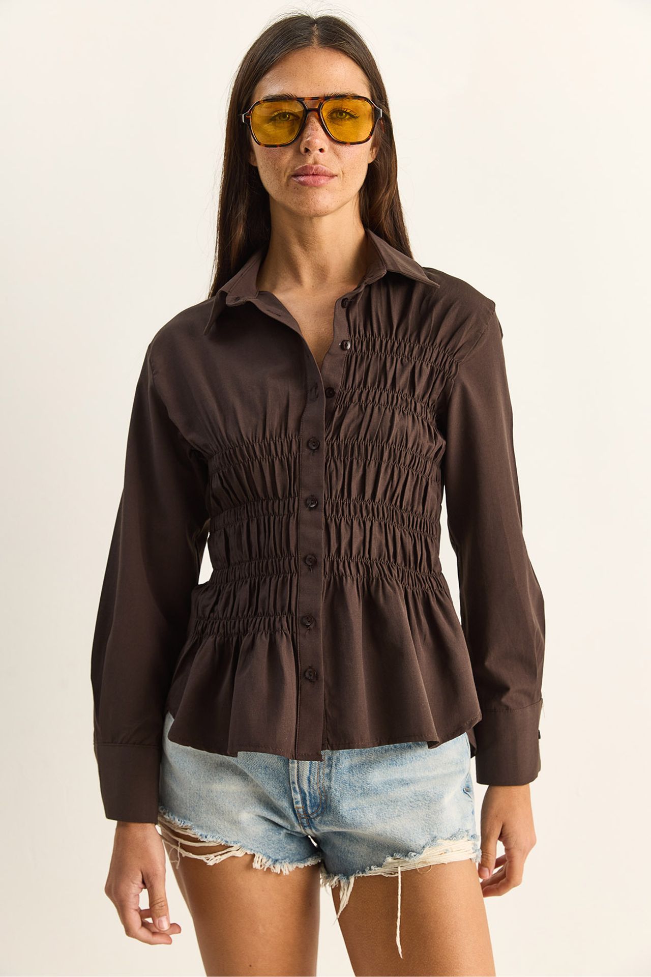 LUCCI Women's Regular-Fit Cotton-Blend Poplin Shirt 3