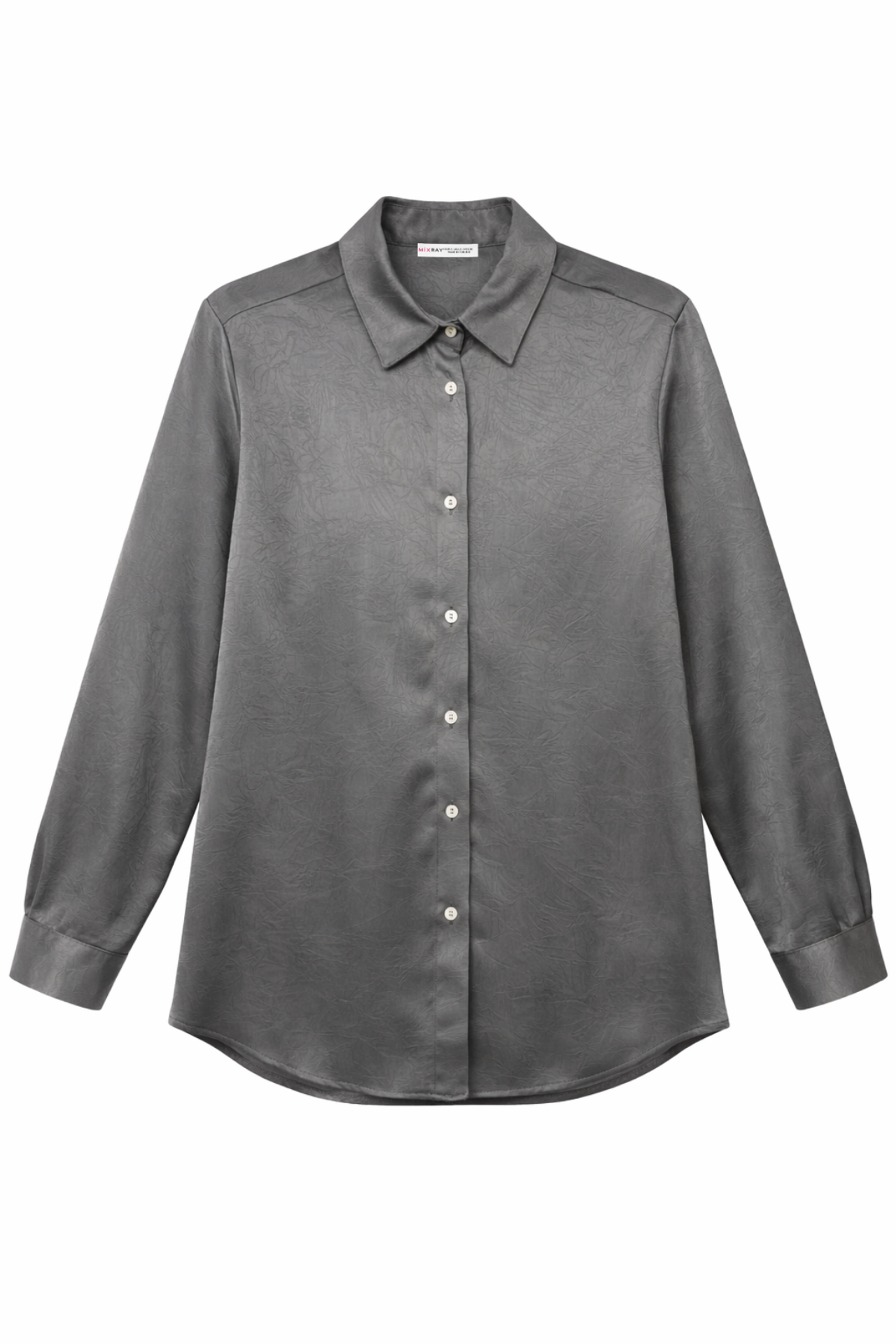 MIXRAY Regular Fit Satin Woven Button-Up Shirt 1
