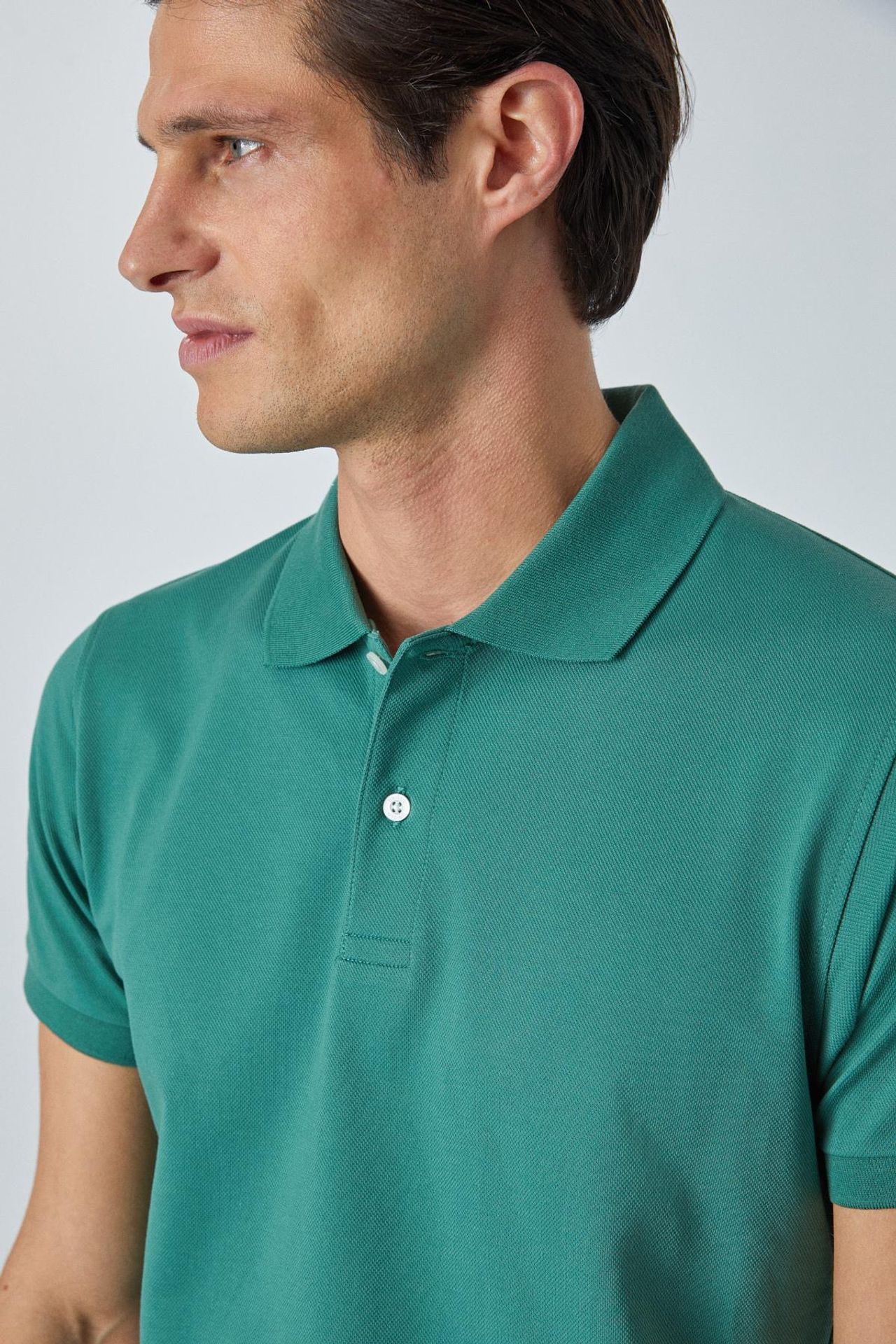GRIMELANGE Relaxed Polo Collar Button T-Shirt 5