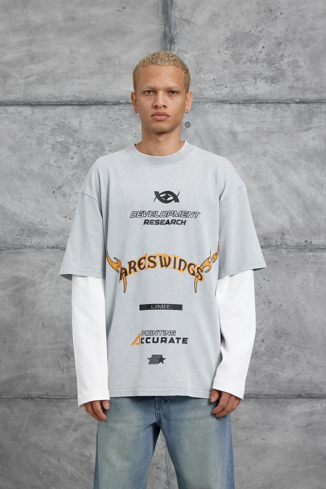 NOMARC Baskılı Bol Bisiklet Yaka Sweatshirt 1