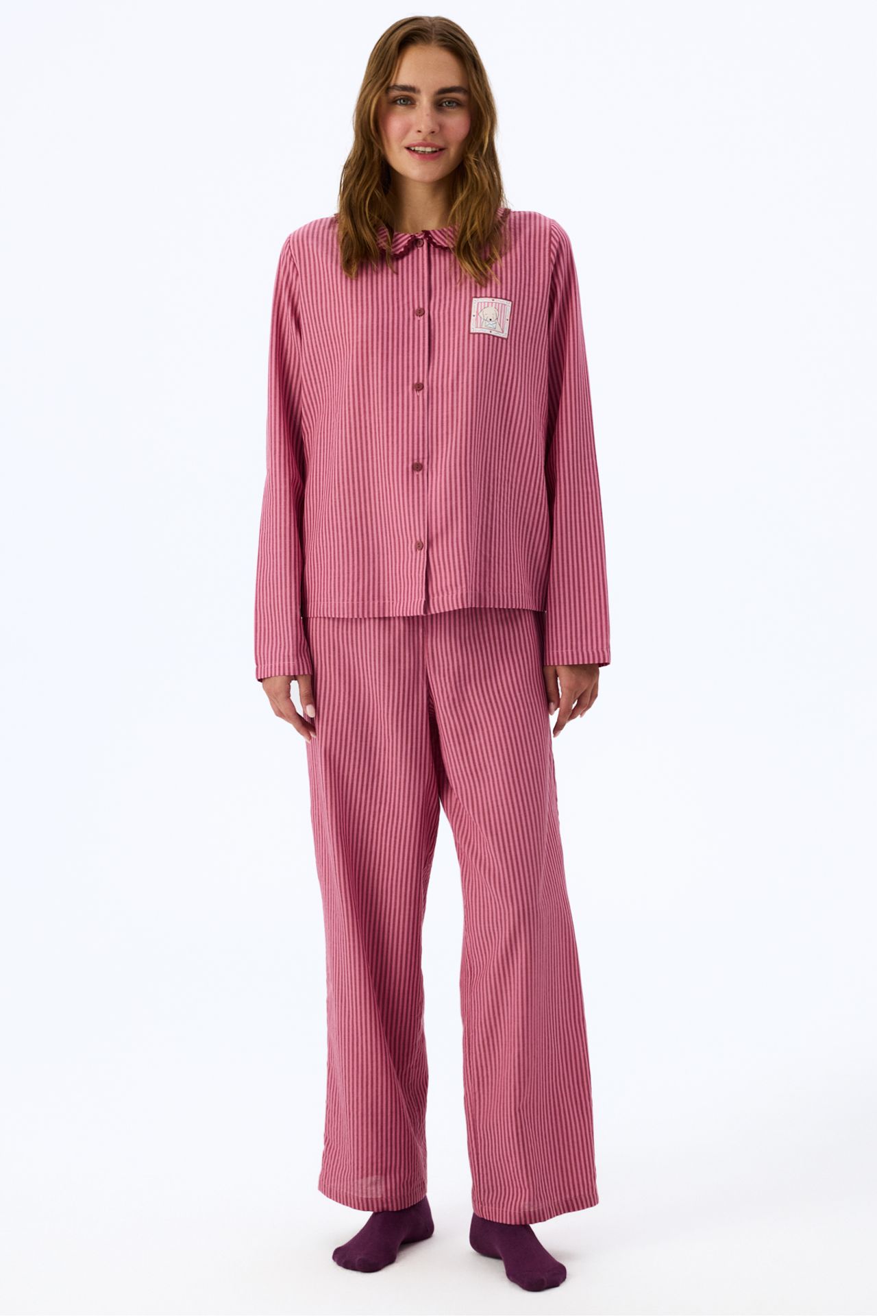 PENTI Rosy Long Sleeve Shirt Trousers Pajama Set 1