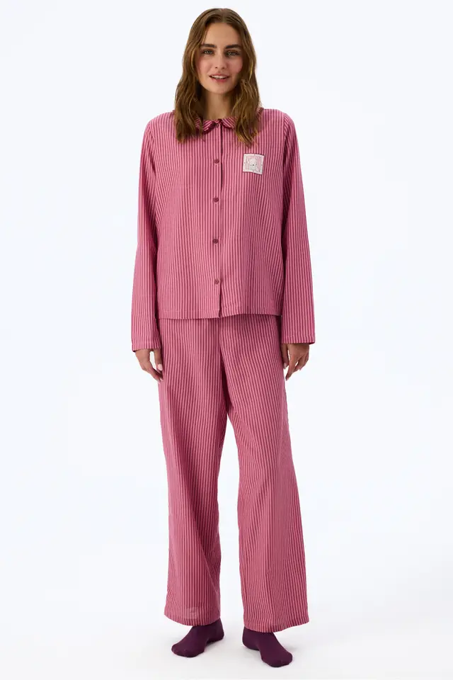 PENTI Rosy Long Sleeve Shirt Trousers Pajama Set