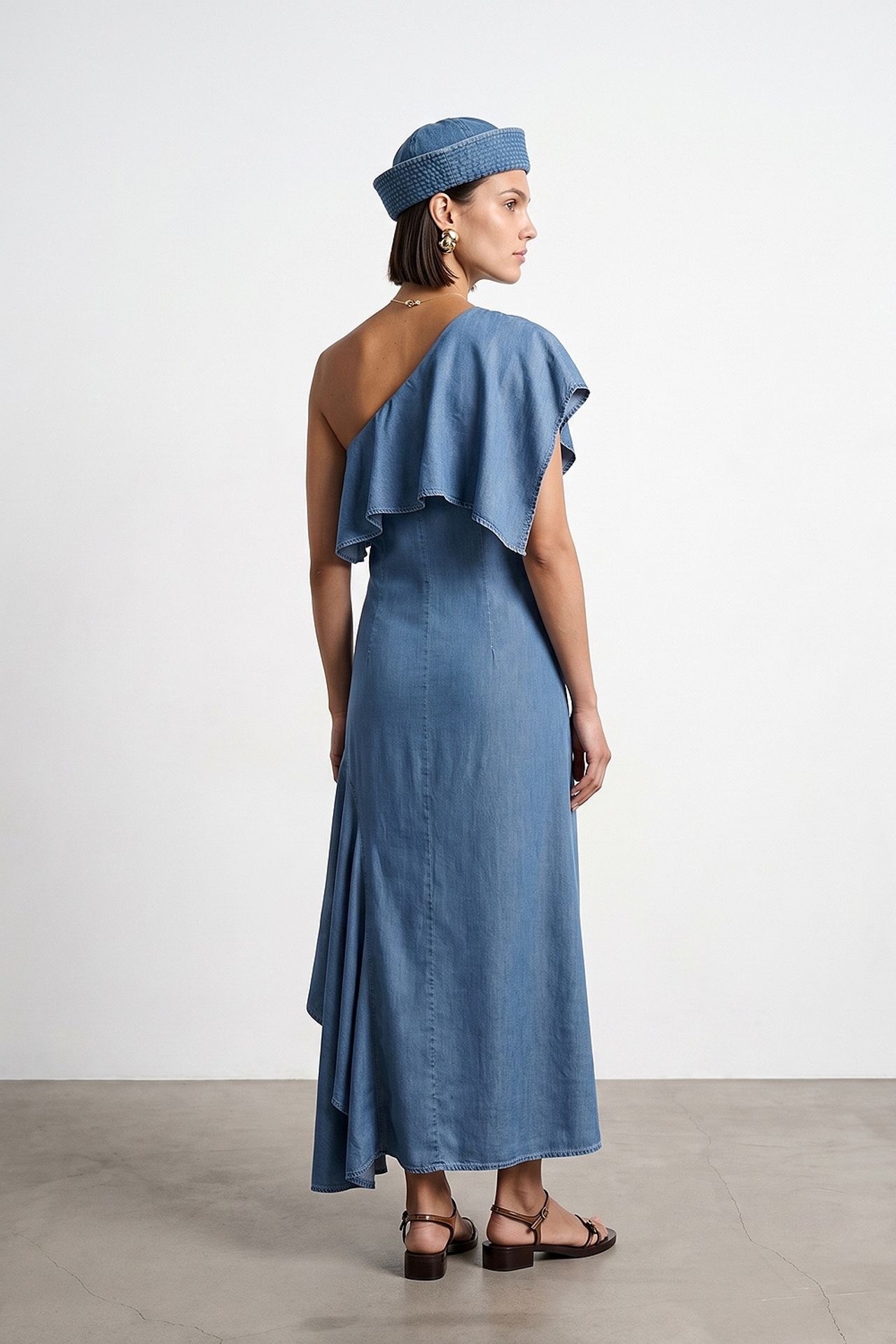 DILVIN Asymmetric One-Sleeve Maxi Dress 2