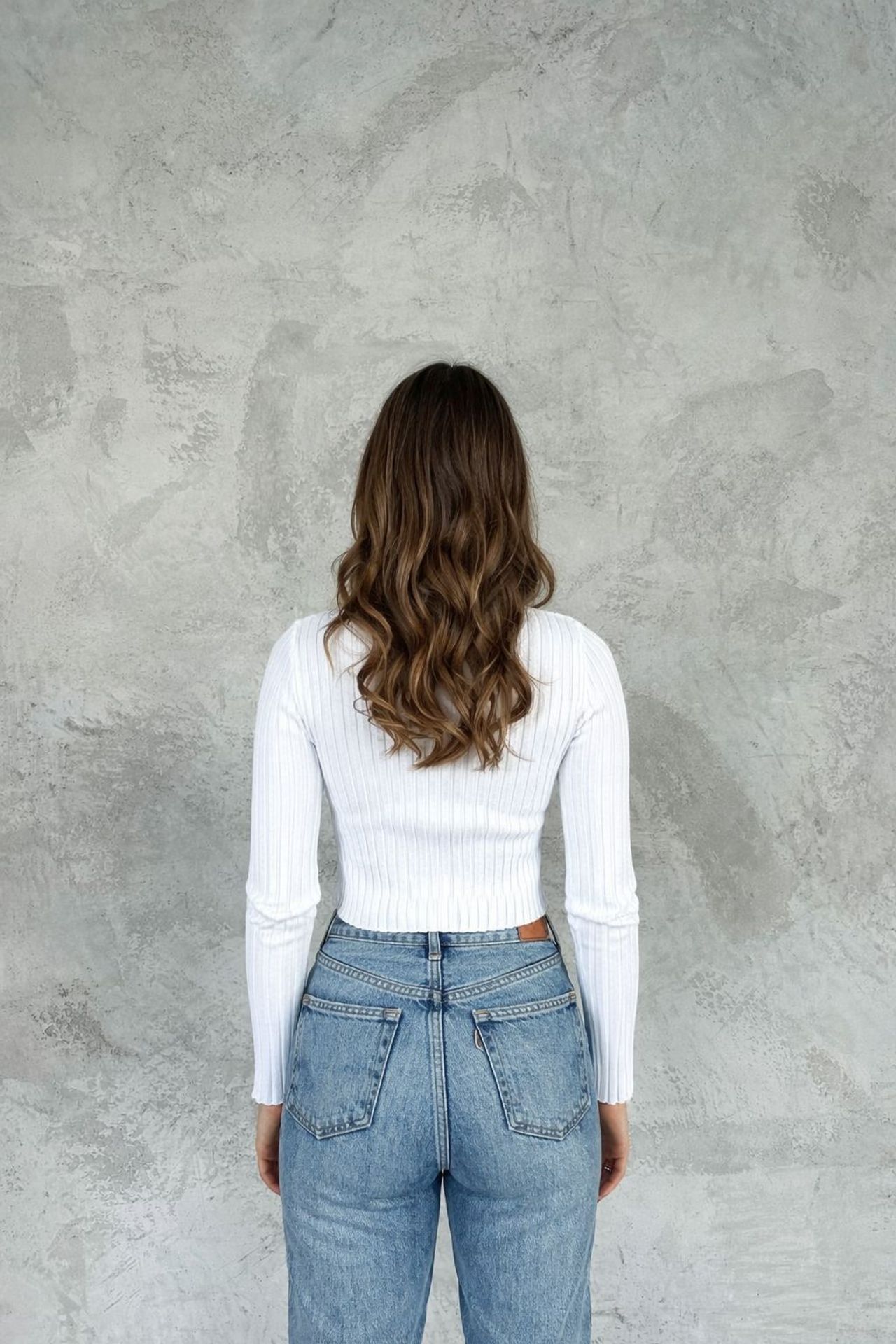 MY FASHION Fitted Ribbed Crop Sweater with Buttons 4