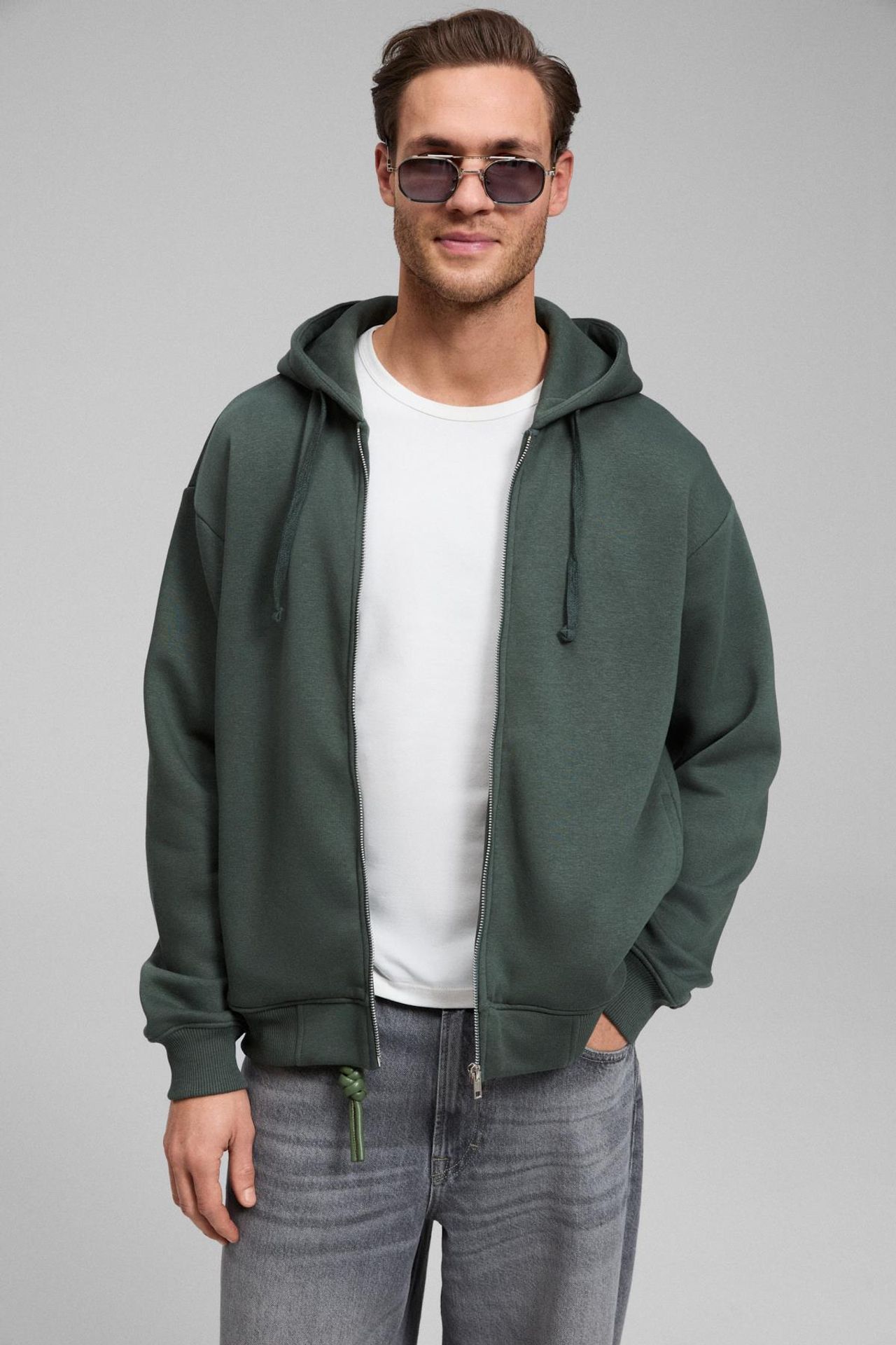 GRIMELANGE Oversized Hooded Zip Sweatshirt 2