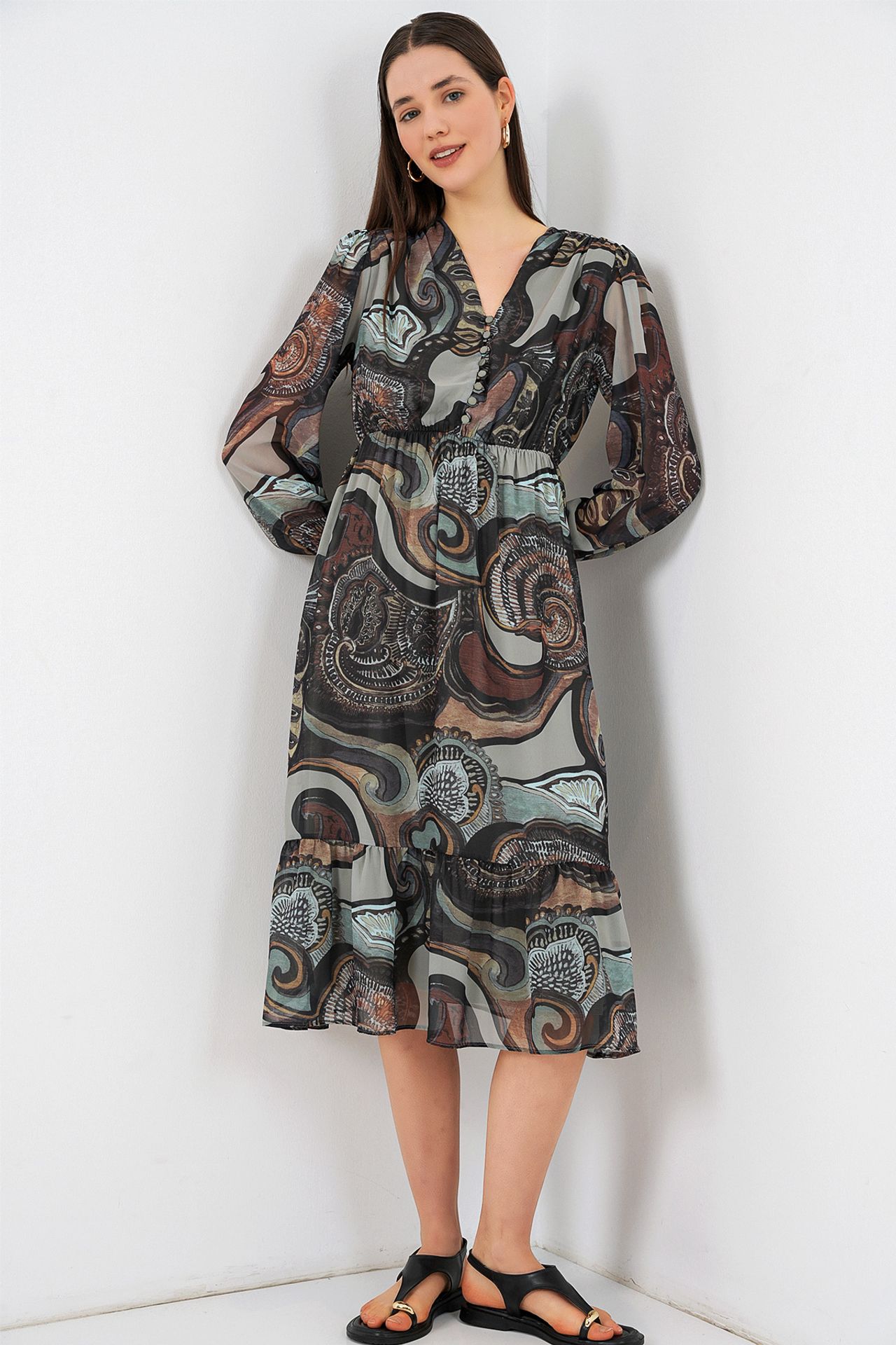 BDART Leopard Print V-Neck Midi Dress 3