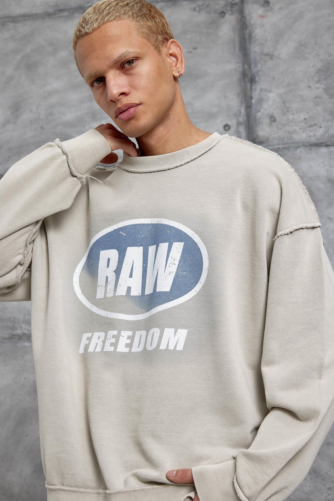 NOMARC Baskılı Oversize Bisiklet Yaka Sweatshirt 2