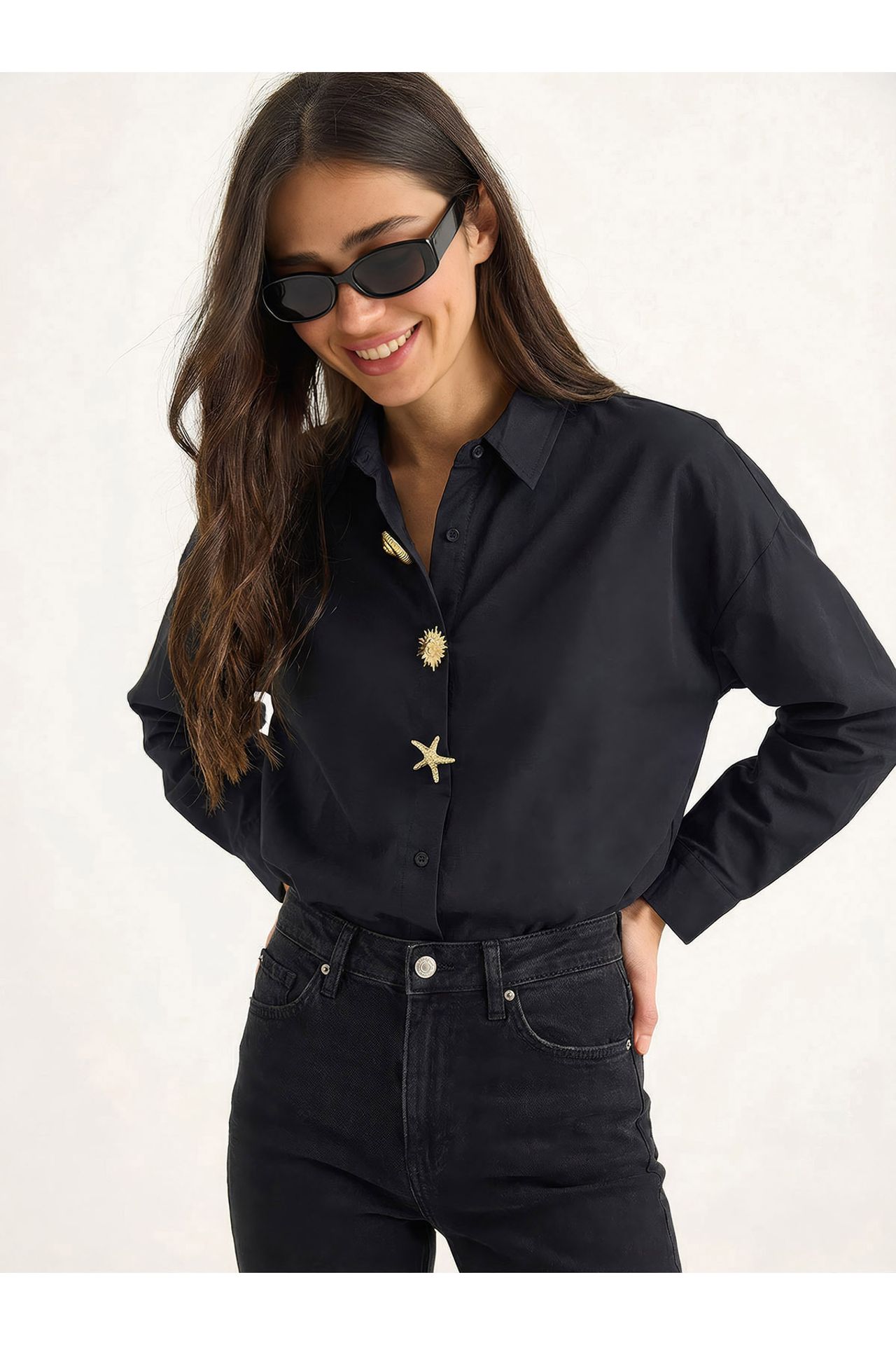 LUCCI Button Detailed Poplin Shirt 3