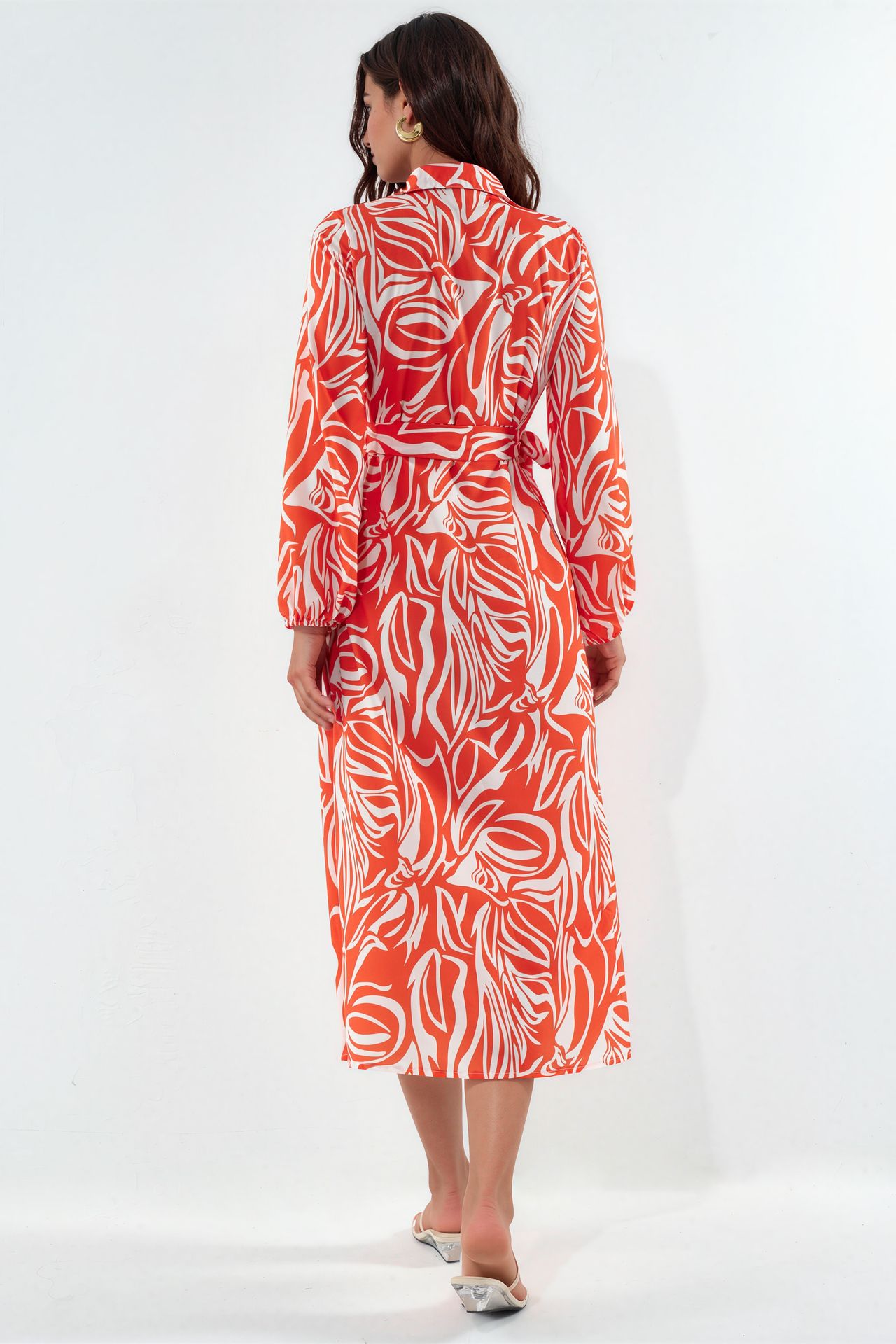 MSN Abstract Print Midi Wrap Dress 2