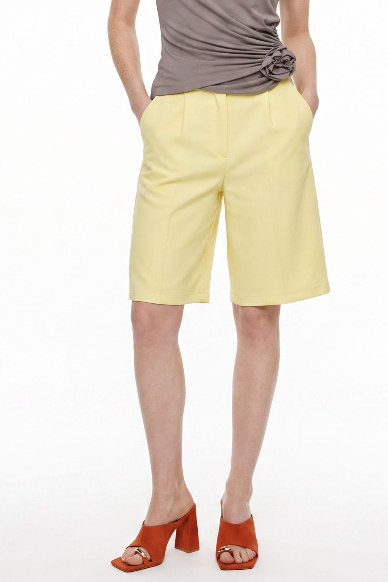 PUCKA High-Waist Wide-Leg Tailored Shorts