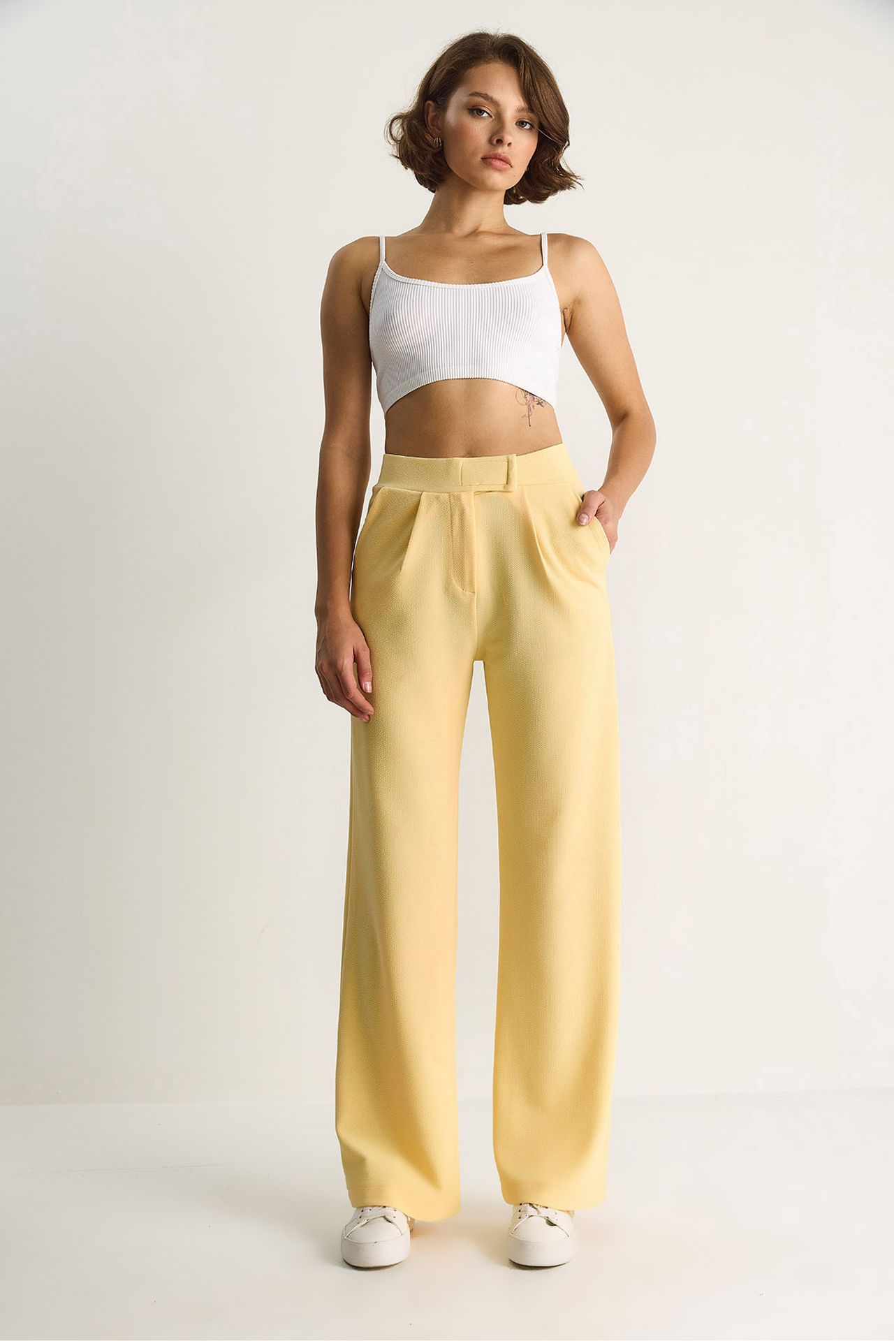 High Waist Wide Leg Pleated Trousers 2