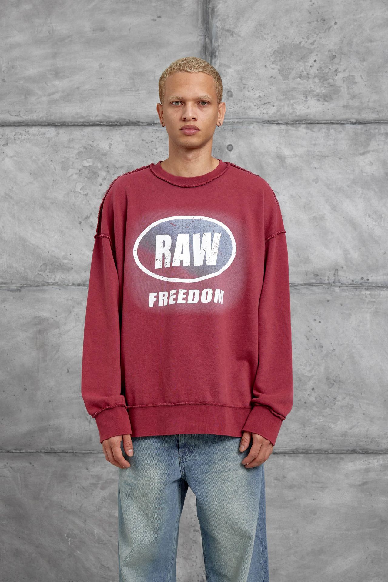 NOMARC Baskılı Oversize Bisiklet Yaka Sweatshirt 1
