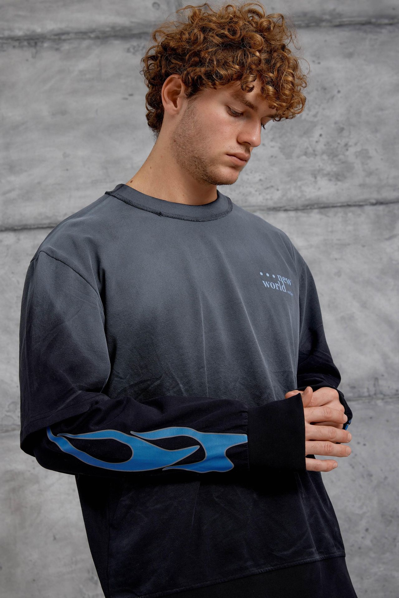 NOMARC Baskılı Geniş Kesim Bisiklet Yaka Sweatshirt 6