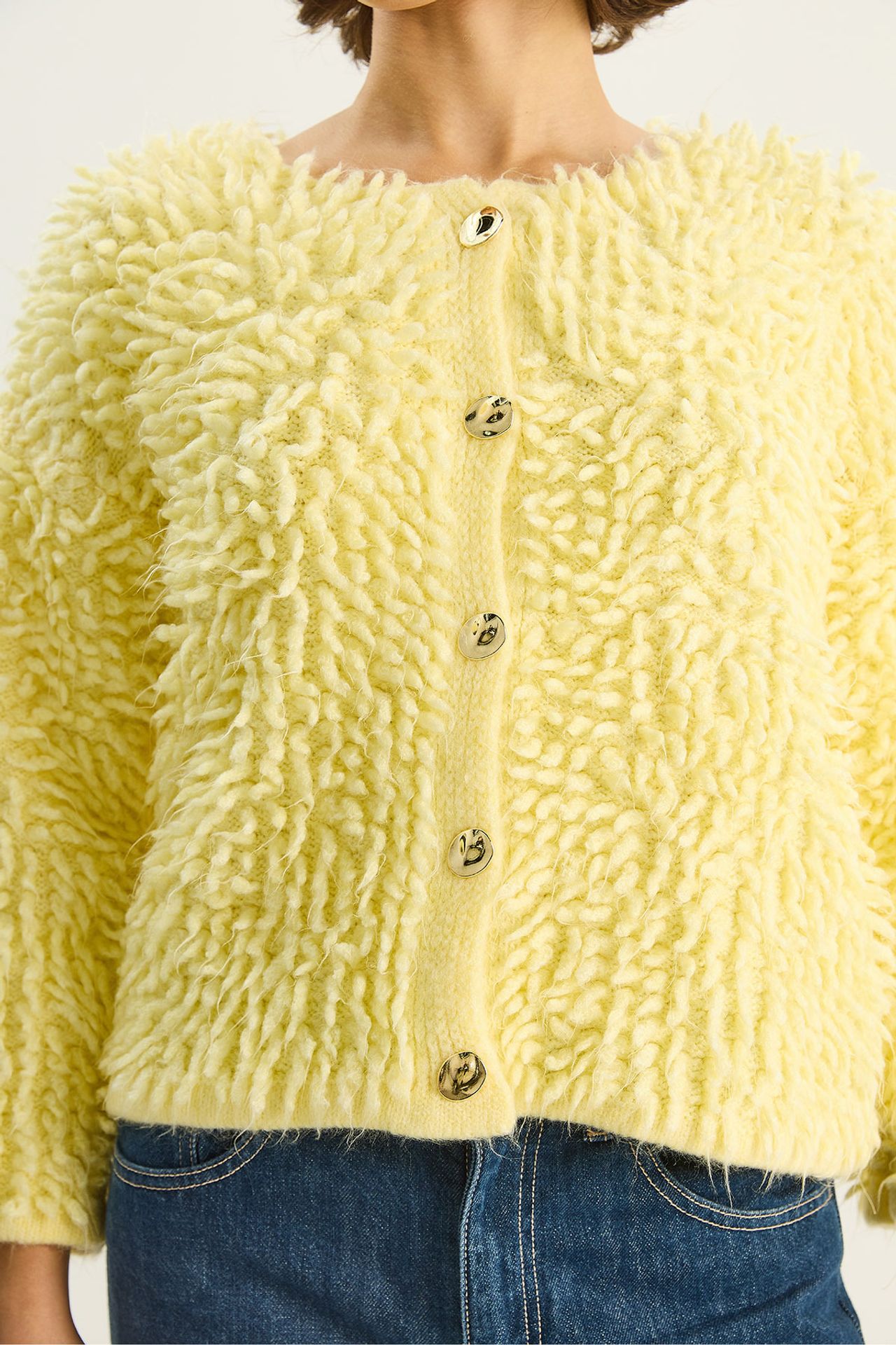 LUCCI Textured Button-Up Cardigan 6