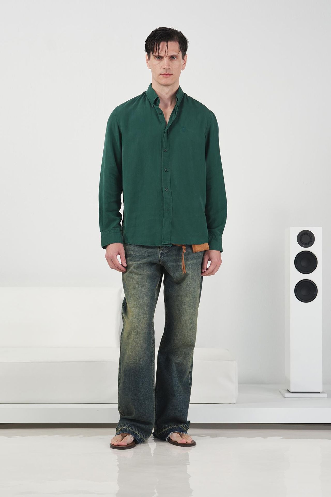 GIESTO Casual Long Sleeve Tencel Button-Up Shirt 2