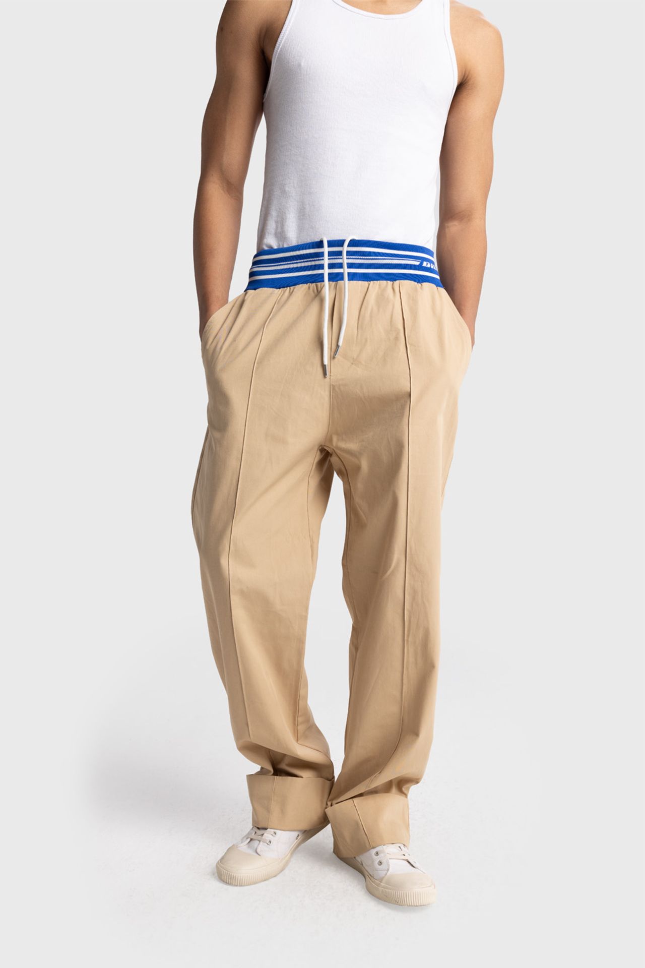 GIESTO Men's Cotton Poplin Wide-Leg Knit Pants 6