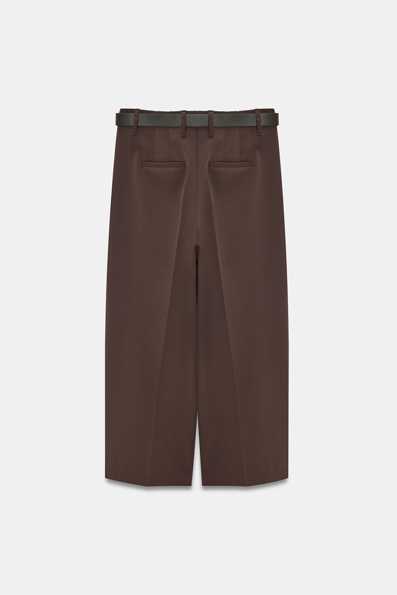DILVIN Yüksek Bel Kemerli Krep Culotte Pantolon 6